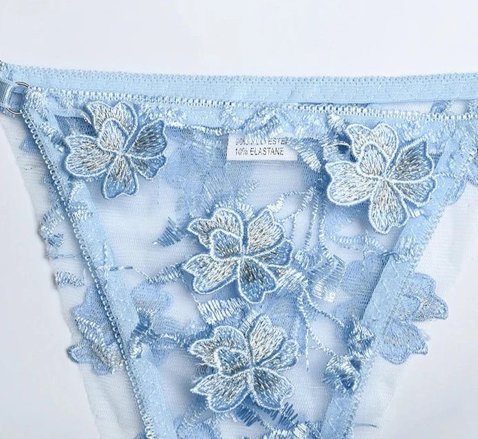 CONJUNTO FLOR AZUL